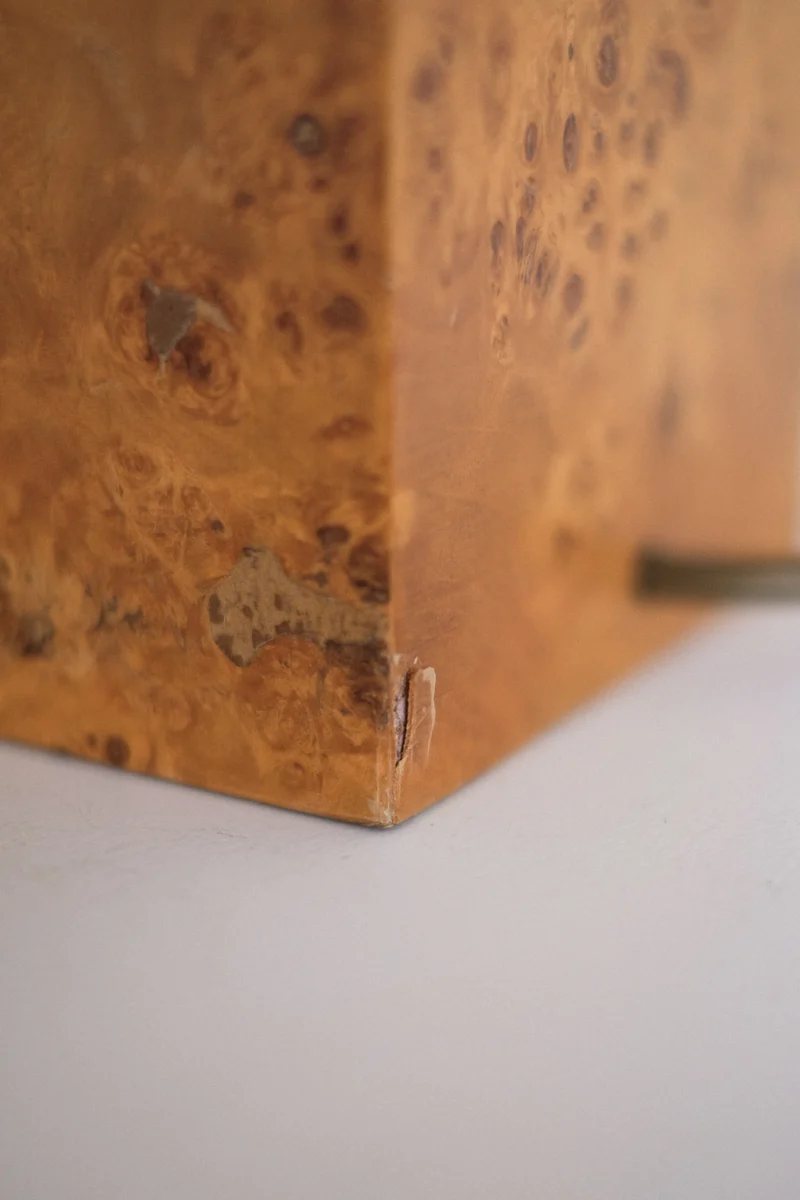 Modern Burl Wood Table Lamp