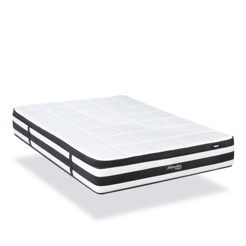 Ensemble Fontainebleau - Matelas ressorts ensachés + mémoire de forme + Sommier - 25 cm d'épaisseur