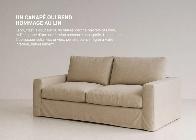 Canapé 3 places en lin LENO