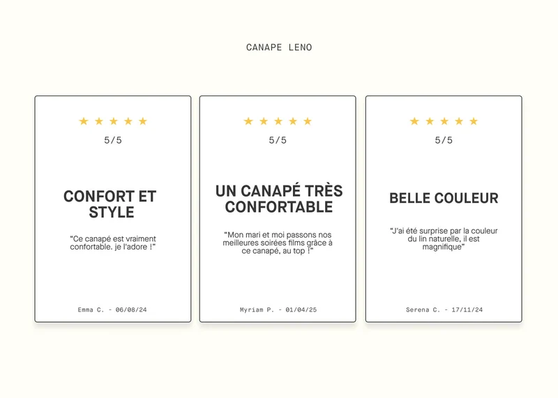 Canapé 3 places en lin LENO