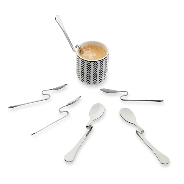 6 cuillères à café coudées inox 11 cm Mathon