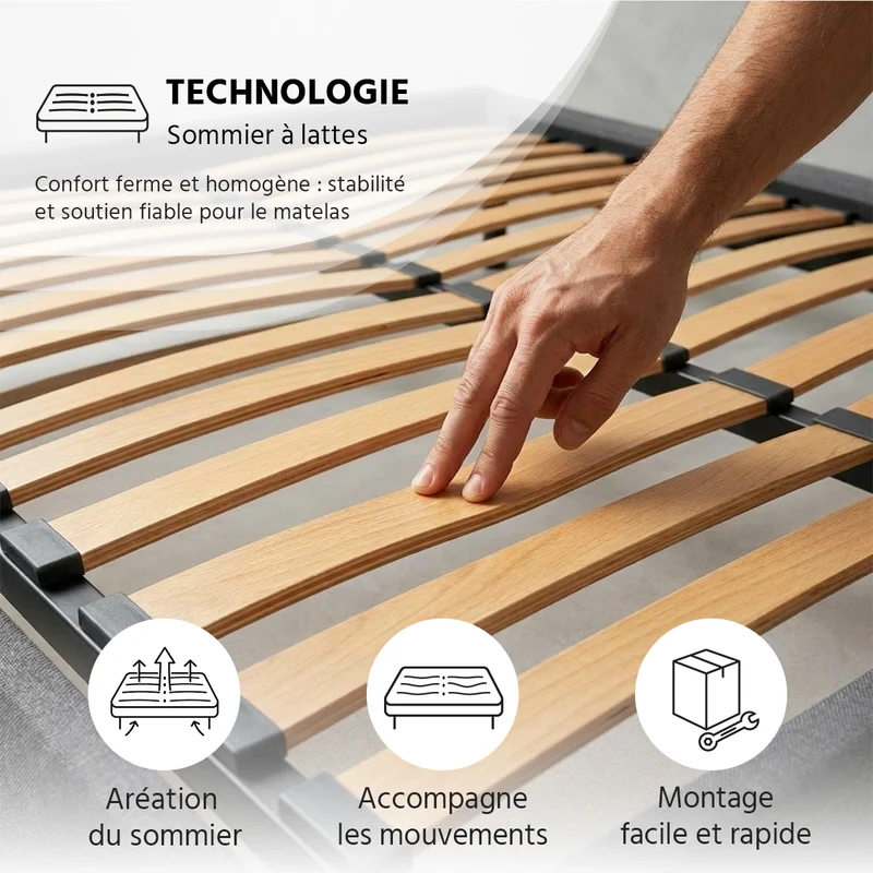 Pack Célestin 2.0 - Matelas + Sommier + Accessoires - La chambre équipée en une fois - 29 cm d'épaisseur