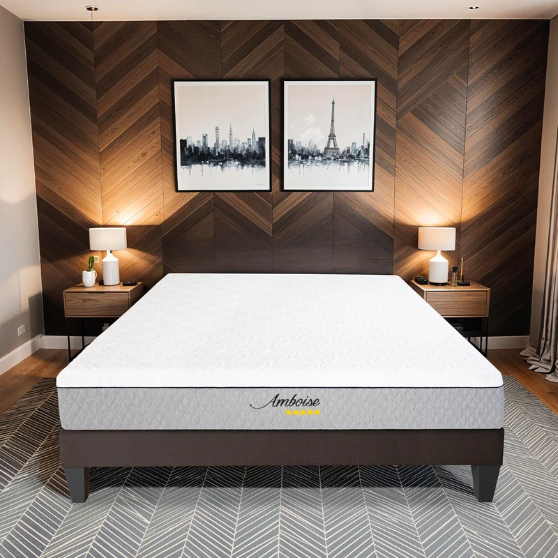 Matelas Amboise - Mousse mémoire de forme - Fabriqué en France - 24 cm d'épaisseur - Accueil moelleux, soutien ferme