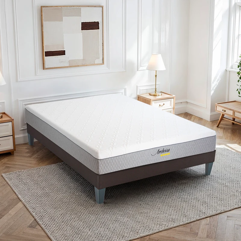 Matelas Amboise - Mousse mémoire de forme - Fabriqué en France - 24 cm d'épaisseur - Accueil moelleux, soutien ferme