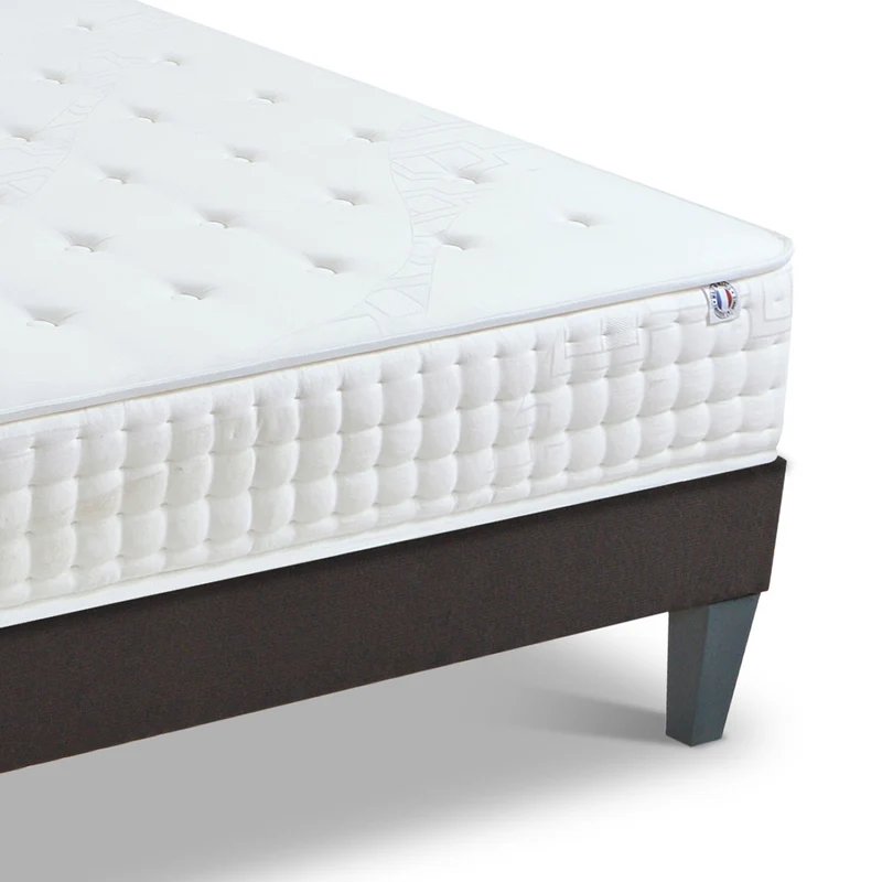 Ensemble Châtelet - Matelas mousse mémoire de forme + Sommier bois - 24 cm d'épaisseur - Accueil moelleux, soutien ferme