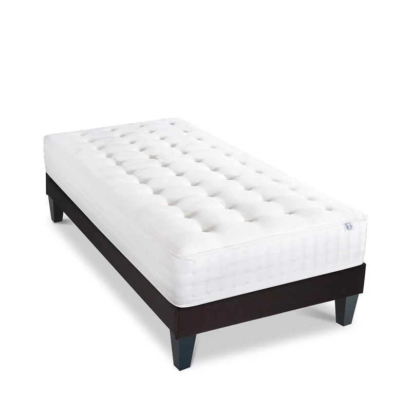 Ensemble Châtelet - Matelas mousse mémoire de forme + Sommier bois - 24 cm d'épaisseur - Accueil moelleux, soutien ferme