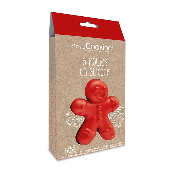 6 moules en silicone Bonhomme pain d’épices Scrapcooking