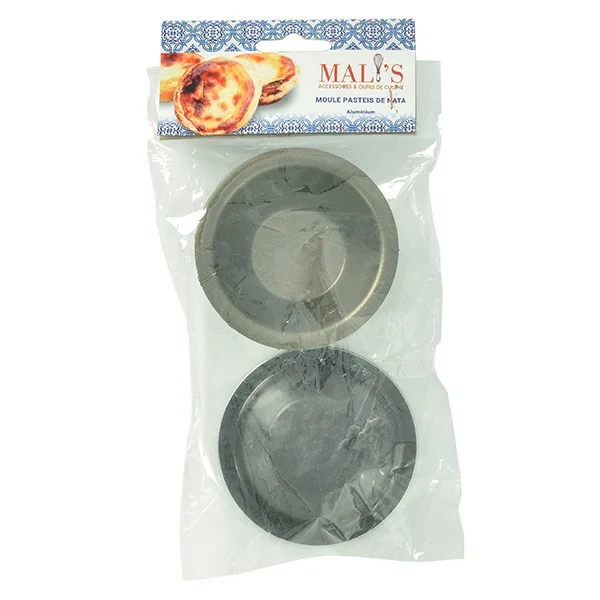 6 moules Pasteis de Nata aluminium revêtu 8 cm