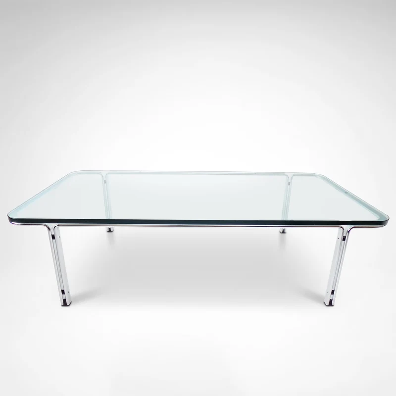 T112 Steel and Glass Coffee Table by Horst Brüning for Kill International, 1970s