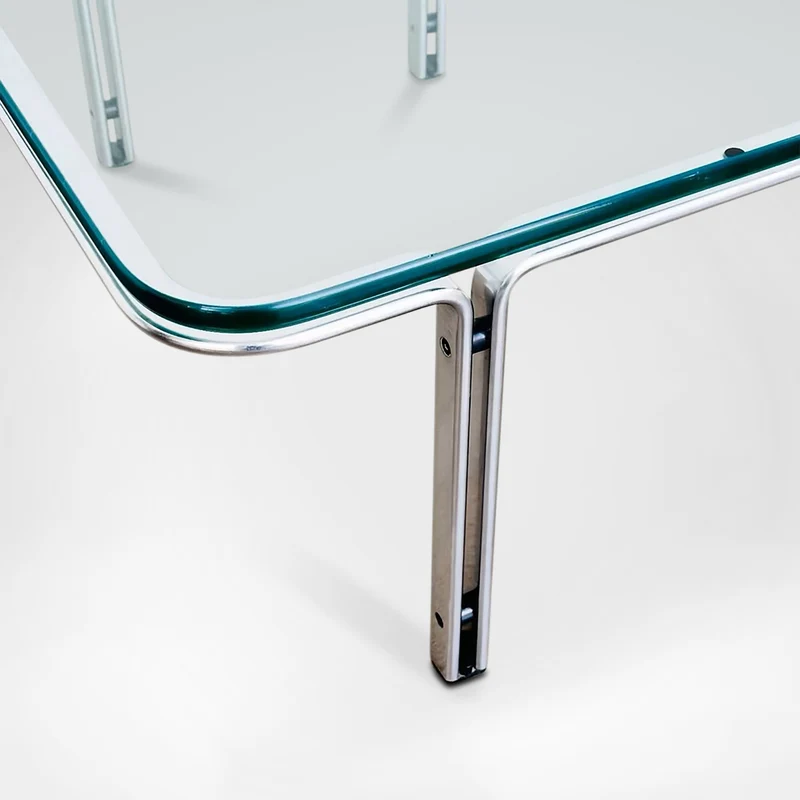 T112 Steel and Glass Coffee Table by Horst Brüning for Kill International, 1970s
