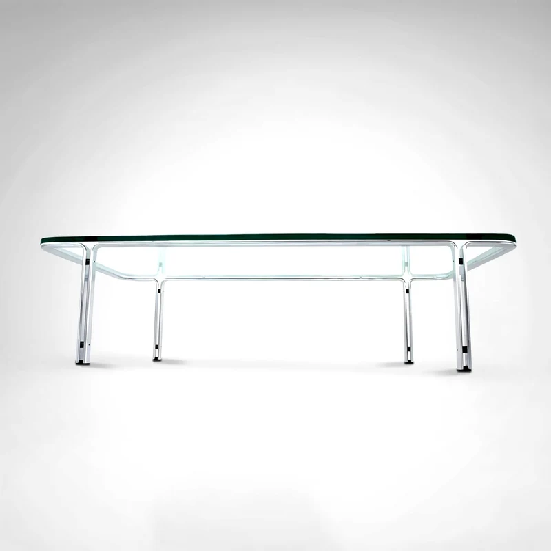 T112 Steel and Glass Coffee Table by Horst Brüning for Kill International, 1970s