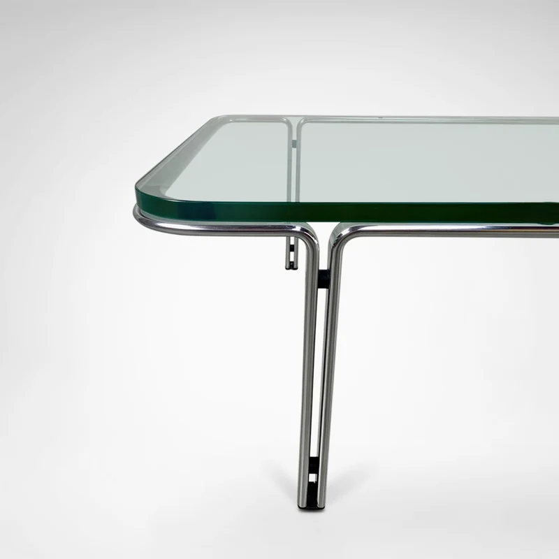 T112 Steel and Glass Coffee Table by Horst Brüning for Kill International, 1970s