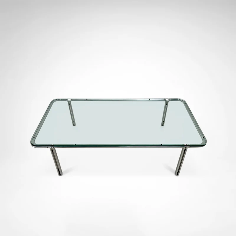 T112 Steel and Glass Coffee Table by Horst Brüning for Kill International, 1970s