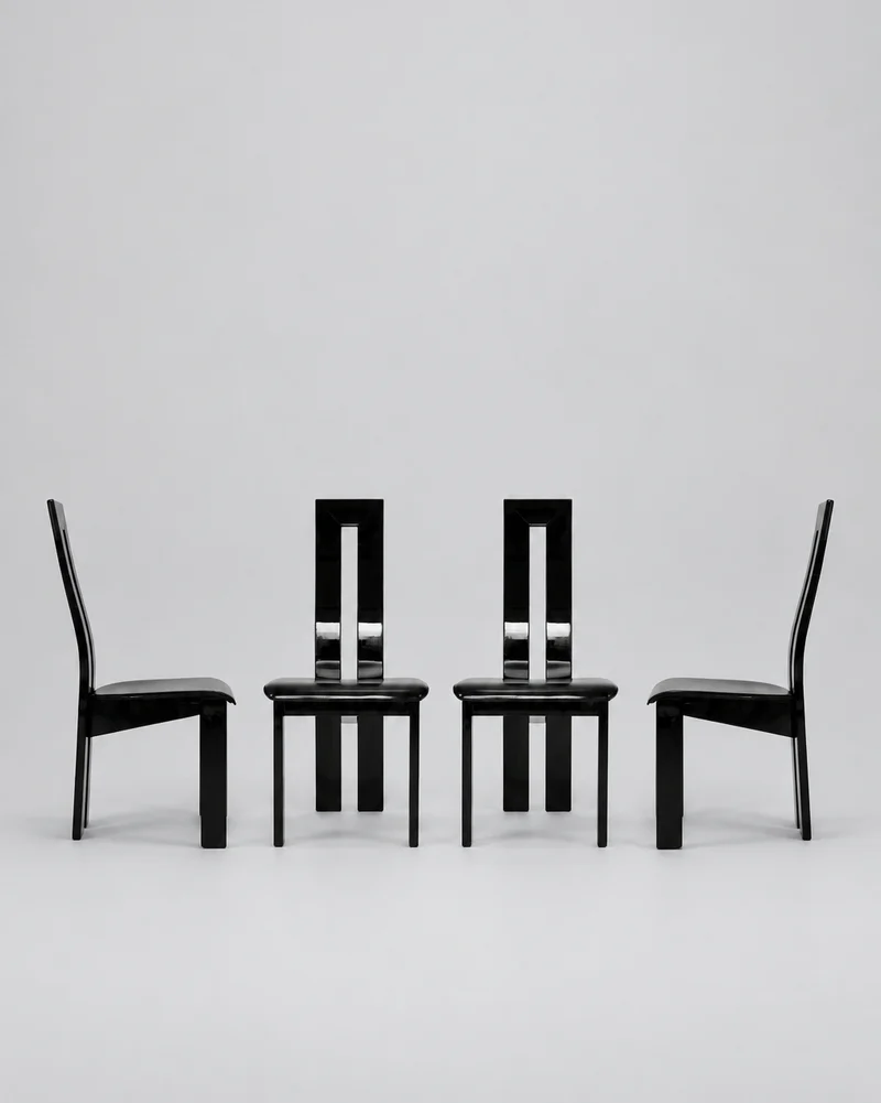 Set of 4 Postmodern Chairs by Pietro Constantini - Italy 1980s