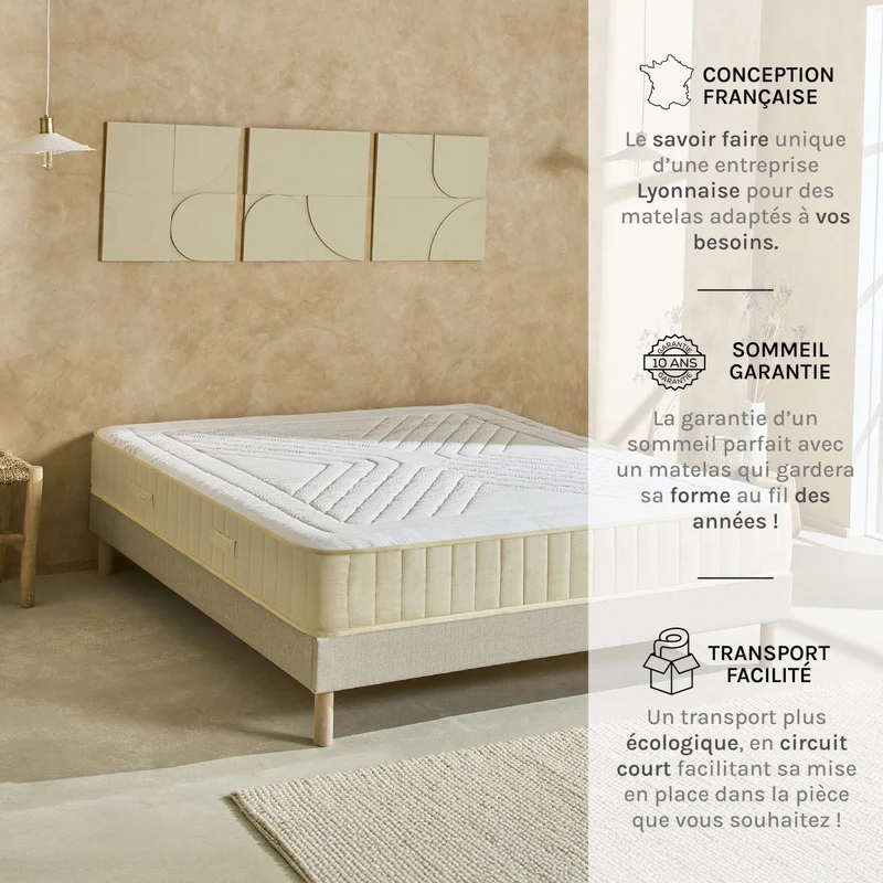 Matelas Symphonie 2.0 - Mémoire de forme - Moelleux puis ferme - 25 cm d'épaisseur