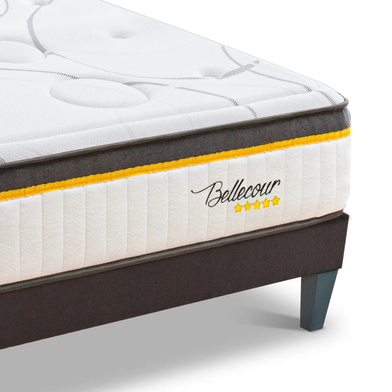 Pack prêt à dormir Bellecour 3.0 - Matelas + Sommier + Couette, oreillers, protège-matelas - 30 cm d'épaisseur