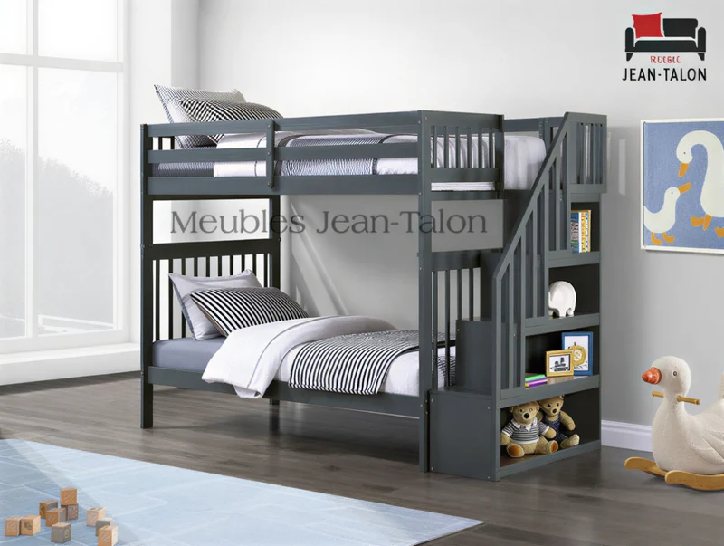 EVEREST WOOD™ – SINGLE OVER SINGLE STAIRCASE BUNK BED – B-1845