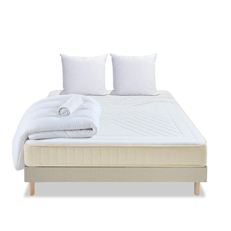Pack prêt à dormir Symphonie 2.0 - Matelas + Sommier + Couette, oreillers, protège-matelas - 25 cm d'épaisseur
