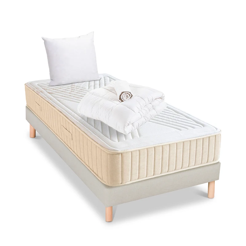 Pack prêt à dormir Symphonie 2.0 - Matelas + Sommier + Couette, oreillers, protège-matelas - 25 cm d'épaisseur