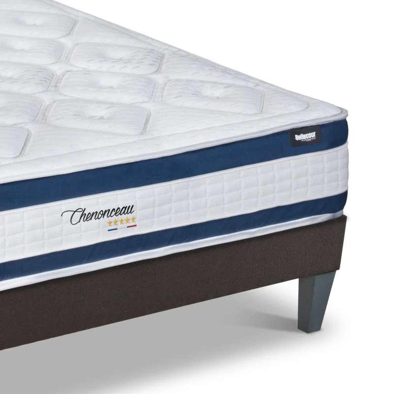 Pack Chenonceau - Matelas + Sommier + Accessoires - La chambre équipée en une fois - 26 cm d'épaisseur