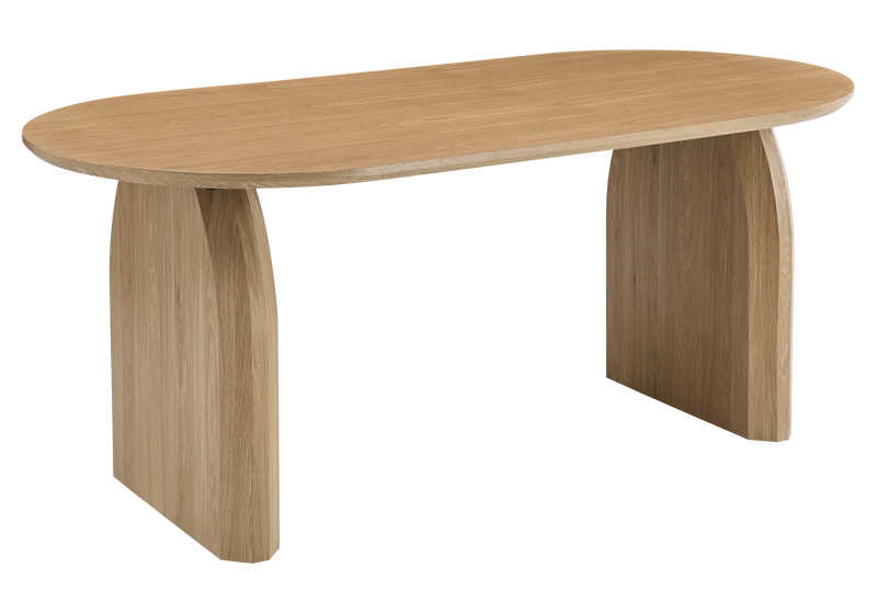 Ensemble table à manger ovale chêne et 4 chaises - Nael
