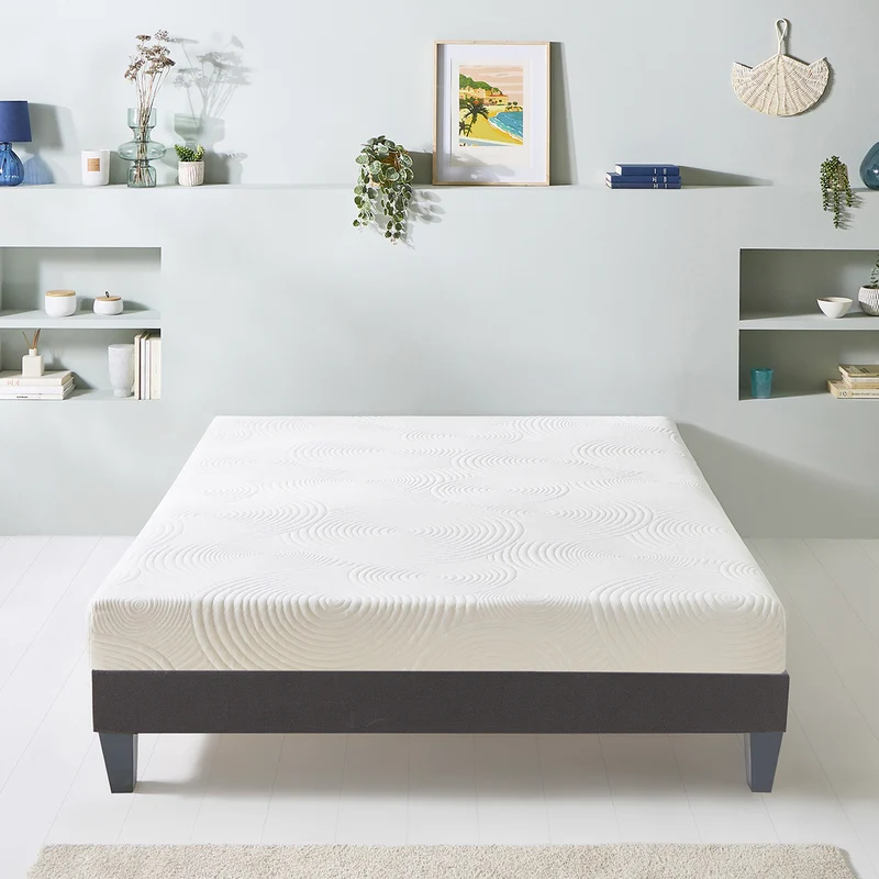 Ensemble Vosges - Matelas mousse haute densité + Sommier - 15 cm d'épaisseur - Accueil équilibré, soutien ferme