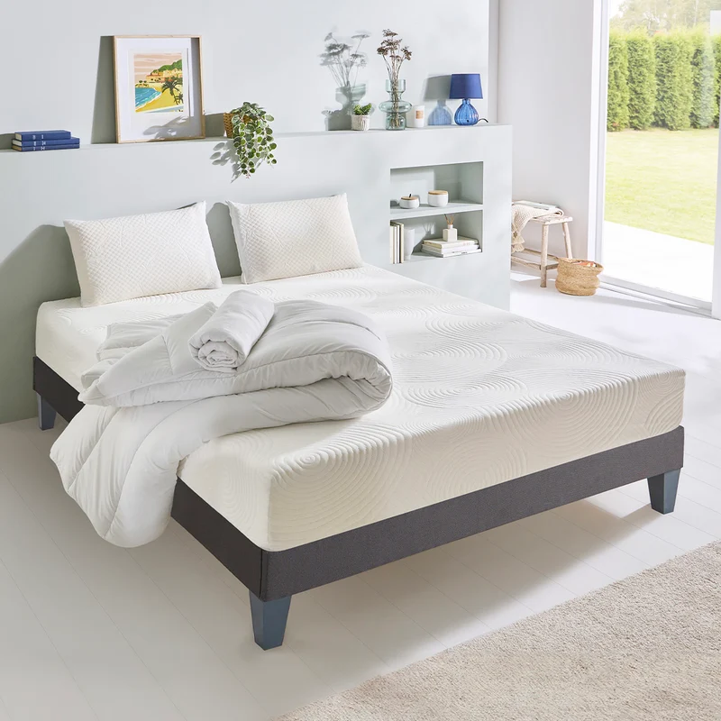 Pack Vosges - Matelas + Sommier + Accessoires - La chambre équipée en une fois - 15 cm d'épaisseur