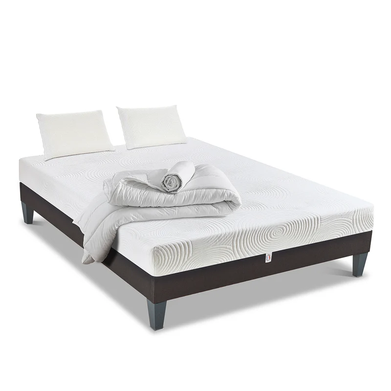 Pack Vosges - Matelas + Sommier + Accessoires - La chambre équipée en une fois - 15 cm d'épaisseur