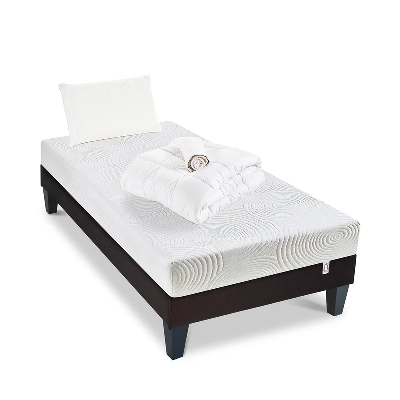 Pack Vosges - Matelas + Sommier + Accessoires - La chambre équipée en une fois - 15 cm d'épaisseur