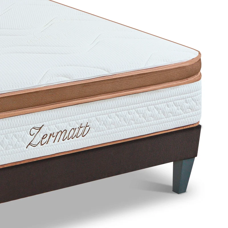 Pack prêt à dormir Zermatt - Matelas + Sommier + Couette, oreillers, protège-matelas - 31 cm d'épaisseur