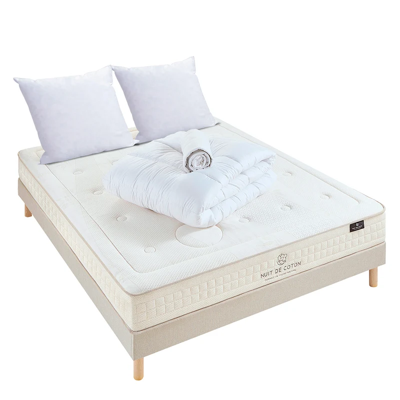 Pack Prélude 2.0 - Matelas + Sommier + Accessoires - La chambre équipée en une fois - 25 cm d'épaisseur