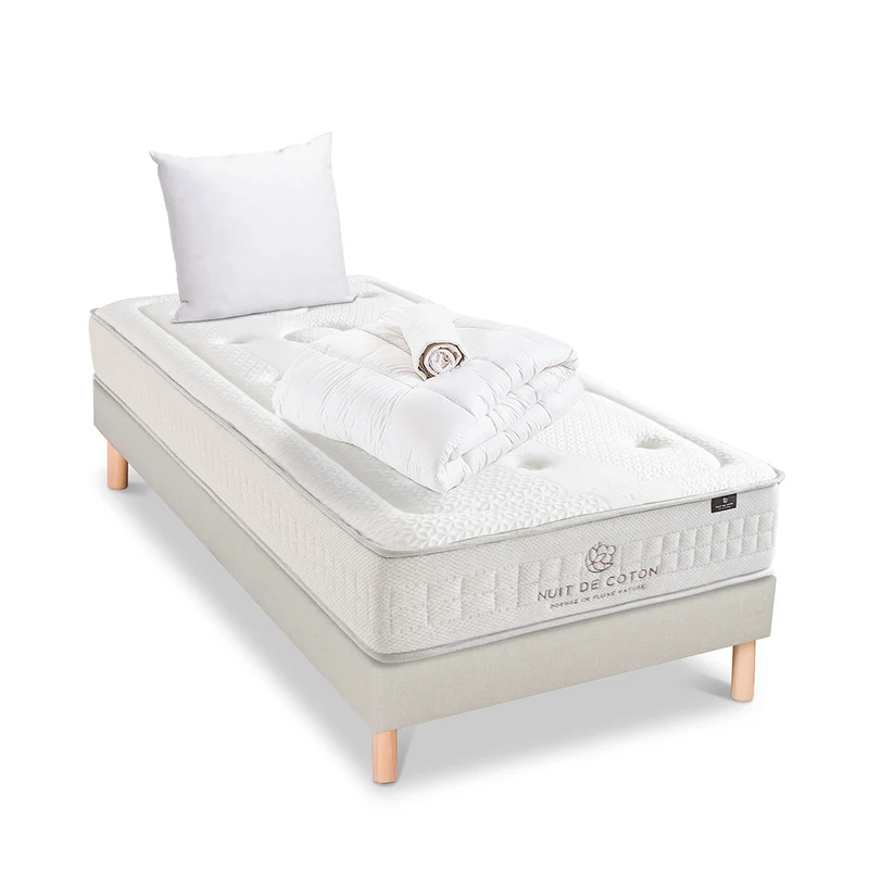 Pack Prélude 2.0 - Matelas + Sommier + Accessoires - La chambre équipée en une fois - 25 cm d'épaisseur
