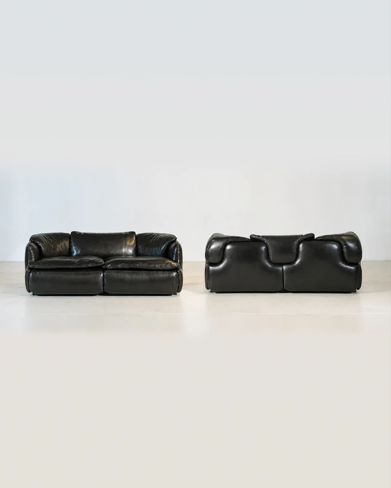 Alberto Rosselli for Saporiti Bold Sculptural “Confidential” Sofa, Italy 1970