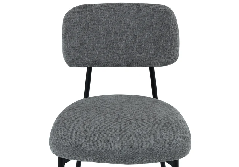 Chaise salle à manger tissu anthracite pieds noirs - Vika x4