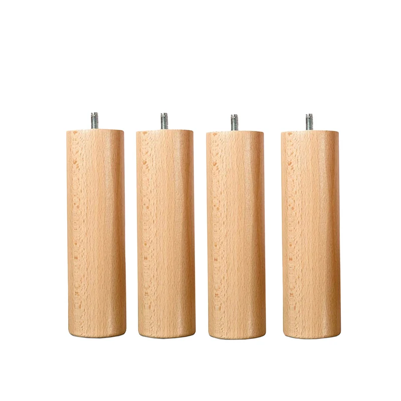 Pied de lit cylindrique en bois