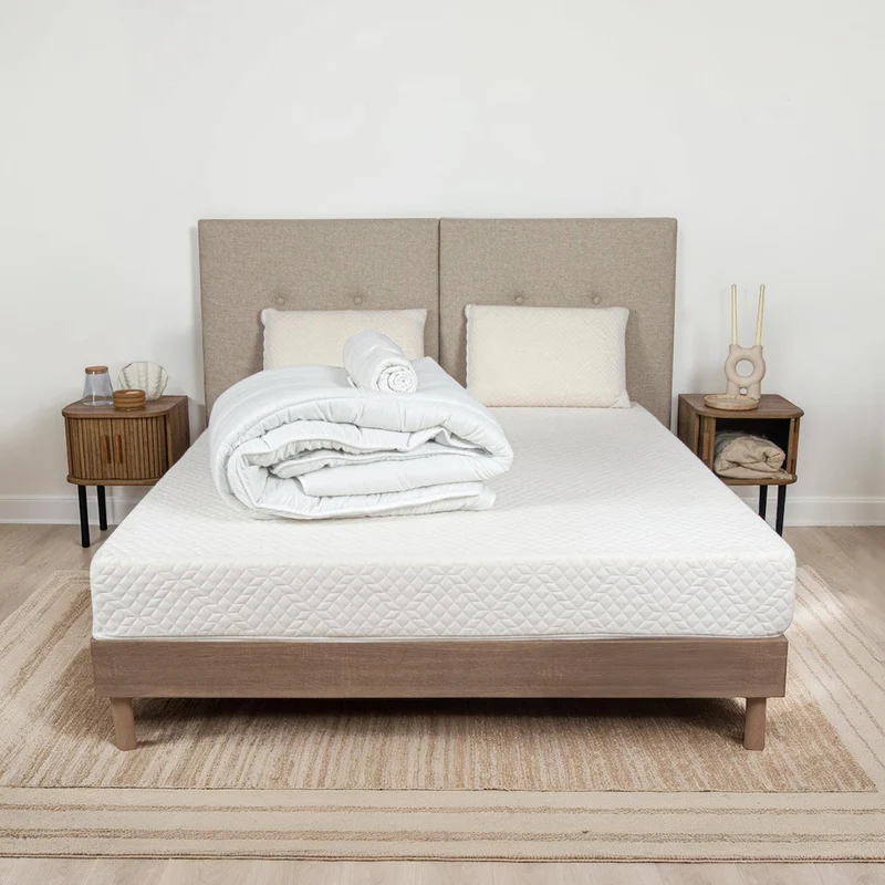 Pack Rêverie - Couette + Oreillers + Protège-matelas - Le lit habillé en une fois