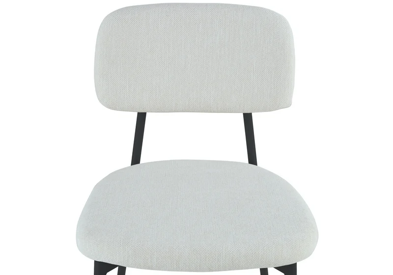 Chaise salle à manger tissu beige pieds noirs - Vika x4