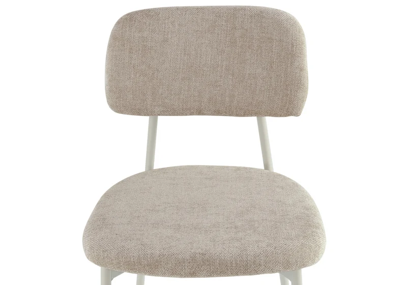 Chaise salle à manger tissu sable pieds taupe - Vika x4