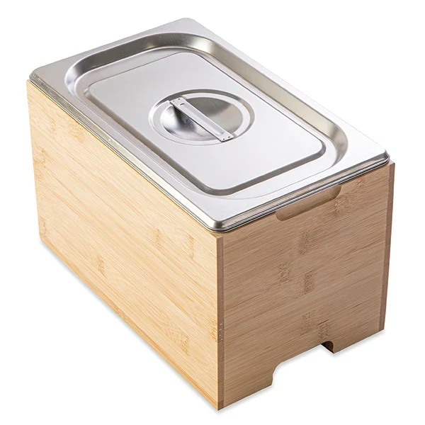 Bac à compost inox et support bambou Mathon