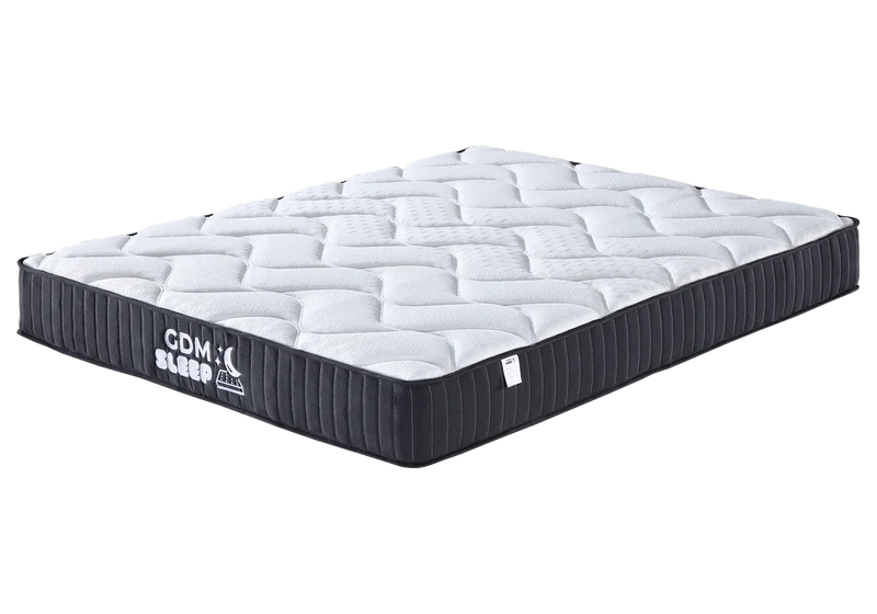 Ensemble lit capitonné noir à strass et matelas ressorts - Anis