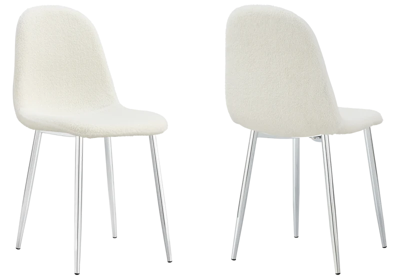Chaises scandinaves en bouclée blanc - Gina x6