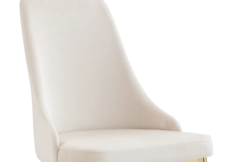 Chaise de table velours beige pieds dorés - Sena x4