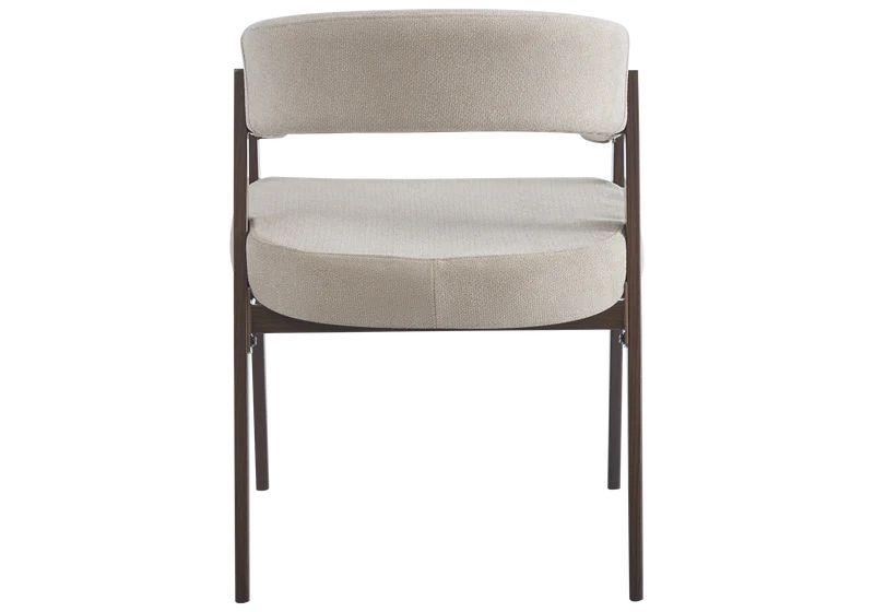 Fauteuil de table texturé beige noyer - Oslo x4