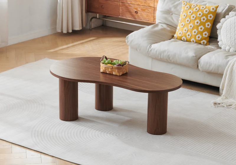 Table basse organique haricot noyer - Alba
