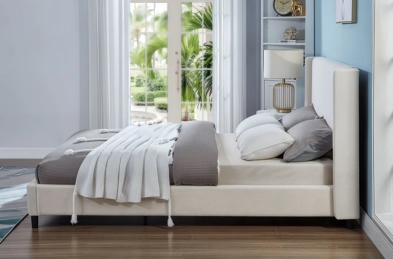 SERELYN™ – BOUCLÉ UPHOLSTERED PLATFORM BED – T2192