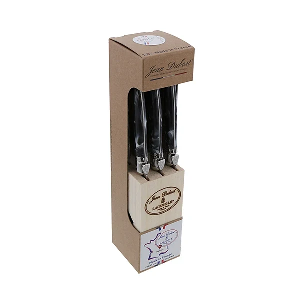 Bloc 6 couteaux à steak Laguiole lame inox 11 cm Jean Dubost