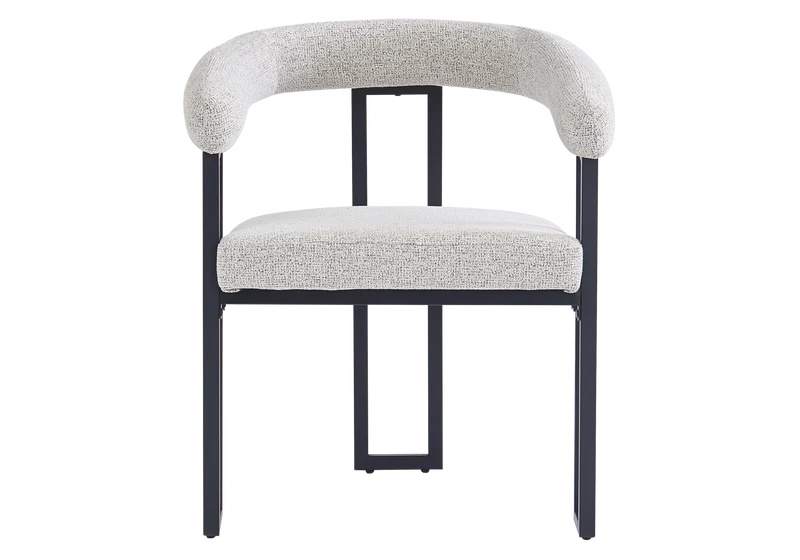 Fauteuil de table tissu taupe pieds noirs - Soho x4