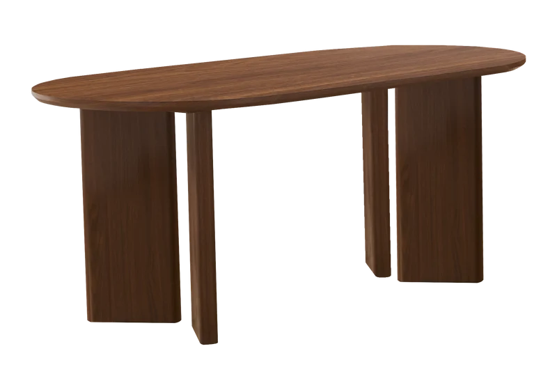 Ensemble table et chaises noyer Japandi - Oris