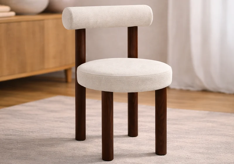 Ensemble table et chaises noyer Japandi - Oris