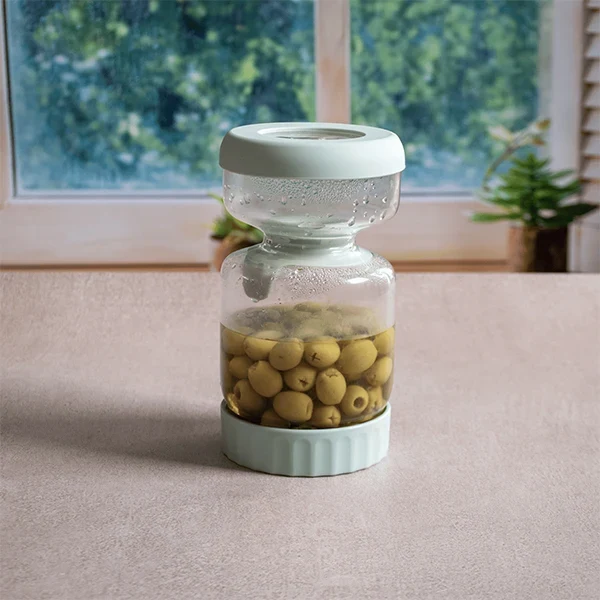 Bocal à cornichons en verre avec séparateur silicone 900 ml Pebbly